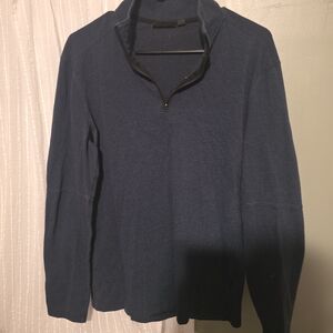 Marc Anthony Dark Blue Zip-Up Sweater